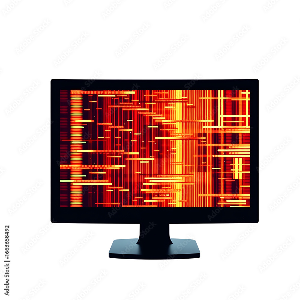 Poster glitch computer screen error abstract art illustration isolated on white background