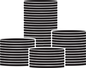 Obraz premium Stacked Black and White Coins in a Bar Graph Formation money finance
