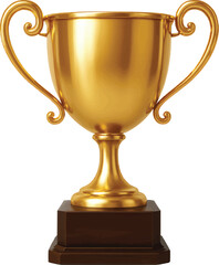 3D Golden Trophy Cup Isolated