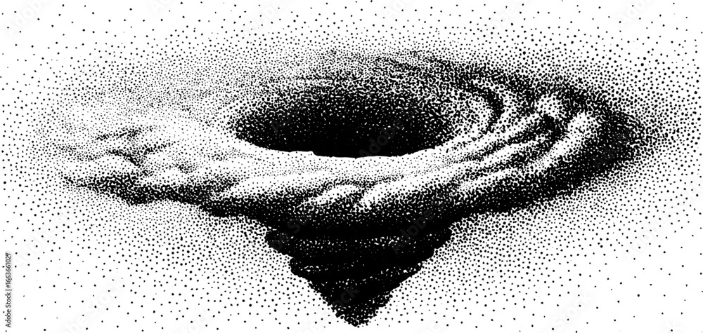 Poster abstract vortex design with stippling dotwork technique