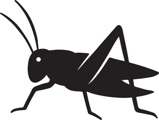 Silhouette of cricket insect, perfect for nature, bug, and wildlife vector design projects.