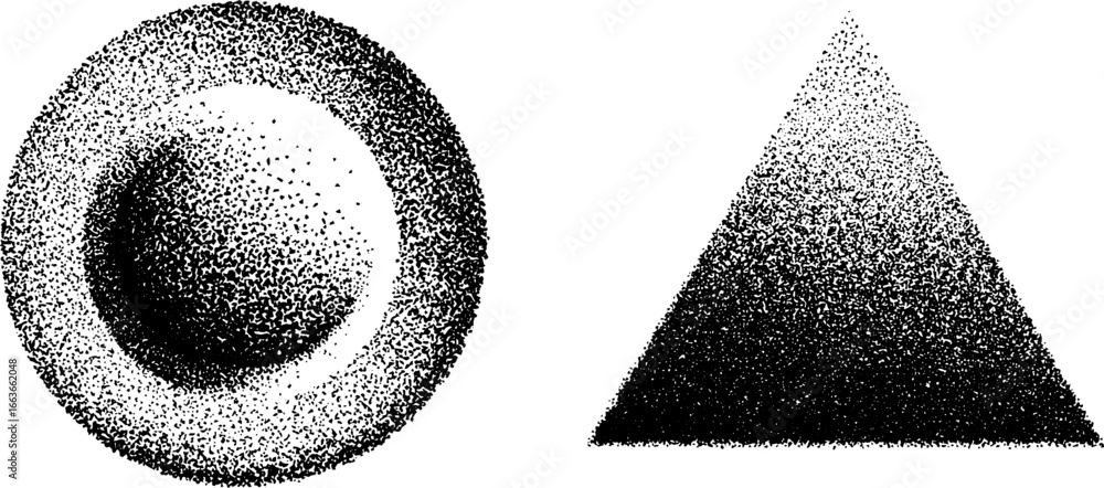 Aufkleber stippling and dotwork art of circle and triangle patterns for design purposes