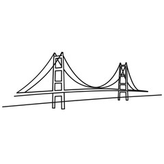Simple line drawing of a suspension bridge