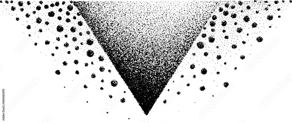 Poster abstract expanding fractal design with stippling dotwork for art and design projects