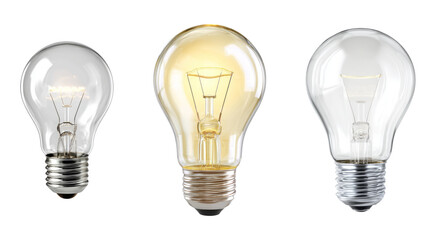 light bulb set isolated on white