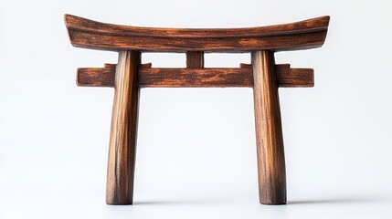 realistic Japanese torii gate miniature mockup, isolated on white background,