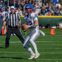 QB pass High School Football Boys of Fall Sports © charlie