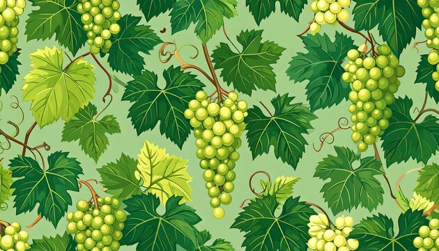 Green grapes and leaves pattern (1)