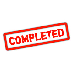 Fototapeta premium Red Completed Grunge Stamp Text Isolated icon on Transparent Background 