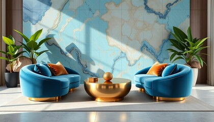 Obraz premium modern living room with flowers