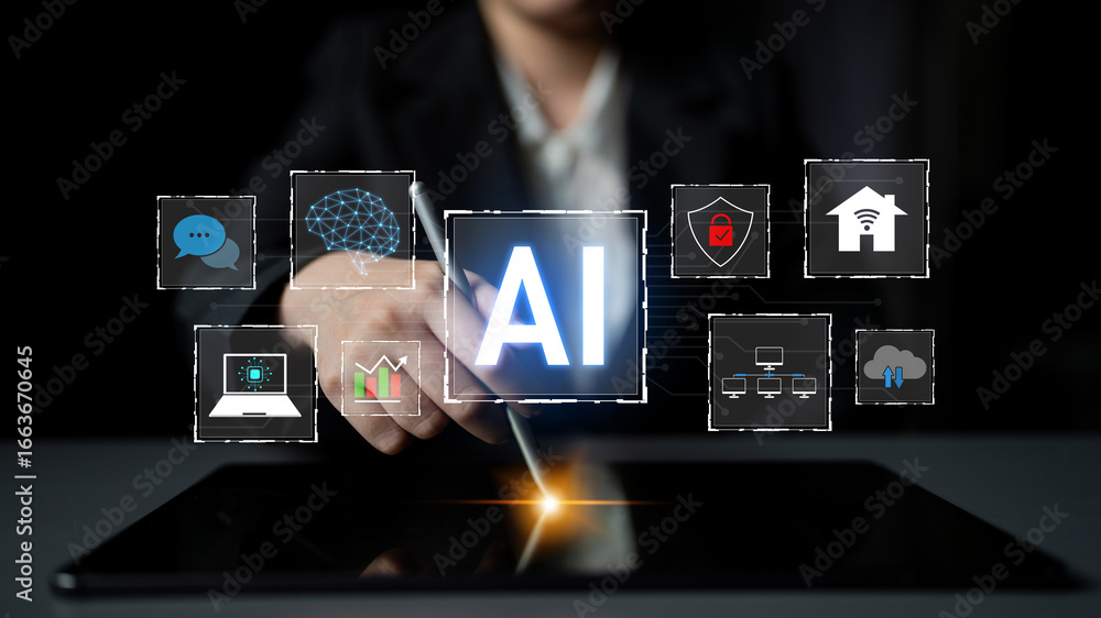 Poster ai integration is transforming digital ecosystem. ai integration enhances smart systems, ai integrat