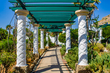 Pergola, Kallithea springs (Terme Kalithea), Rhodes Island, Greece