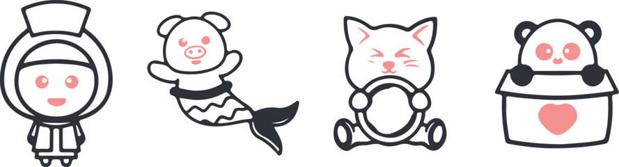 Cute Cat Cartoon Illustration – Kitty, Animal, Pet, Funny, Playful, Doodle, Kids, Hand Drawn, Character, Art, Sketch, Cute, Creative, Minimal, Domestic, Adorable, Cartoon, Vector