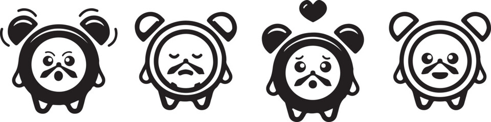 Cute Cartoon Girl Faces – Character, Female, Woman, Expression, Emotion, Doodle, Art, Funny, Hand Drawn, Sketch, Portrait, Creative, Minimal, Kids, Girls, Illustration, Character Design, Vector