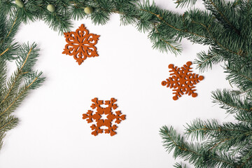 christmas tree decoration on red background