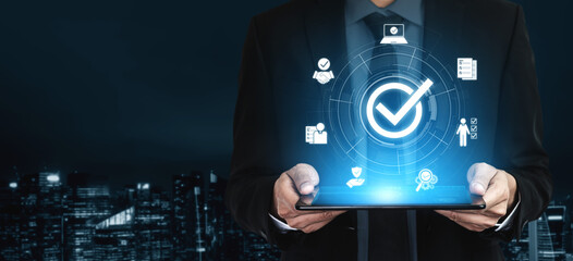 Fototapeta na wymiar Quality assurance ensures product excellence with compliance checks, QA QC systems, and consistent control for trusted outcomes. Vouch