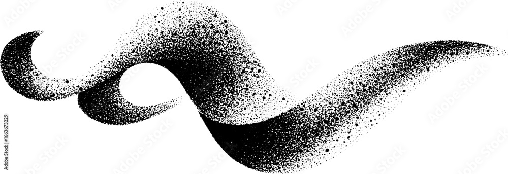 Poster abstract tiny wave in stippling dotwork style for creative design projects
