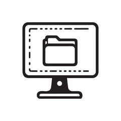 Desktop Monitor with Folder Icon