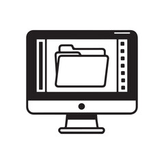 Desktop Monitor with Folder Icon