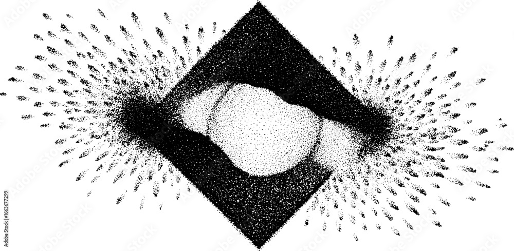Poster exploding nova stipple art with halftone effect for design posters