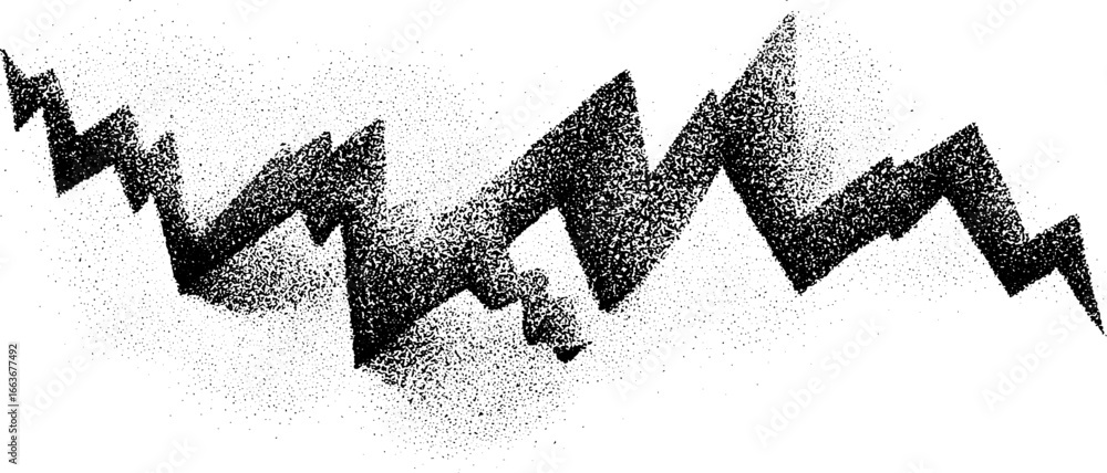 Aufkleber fragmented zigzag design with stippling and dotwork technique for artistic projects