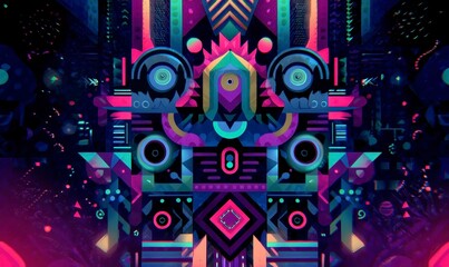 Obraz premium Vibrant Abstract Geometric Colorful Design