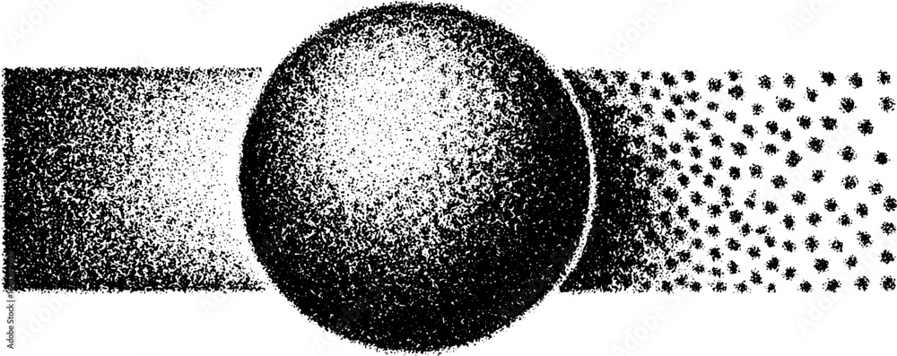 Aufkleber abstract dotwork sphere with gradation and halftone effect design for art projects