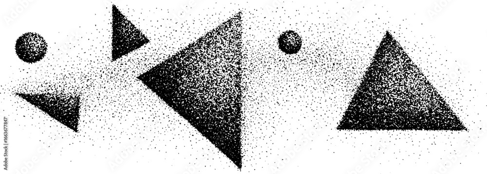 Poster abstract morphing lines with stipple and dotwork patterns for design projects
