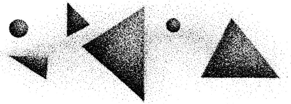 Abstract morphing lines with stipple and dotwork patterns for design projects