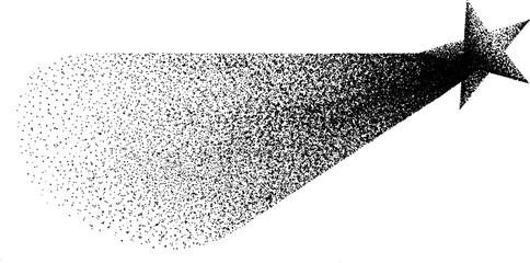 Celestial north star with stippled dotwork design for artistic projects