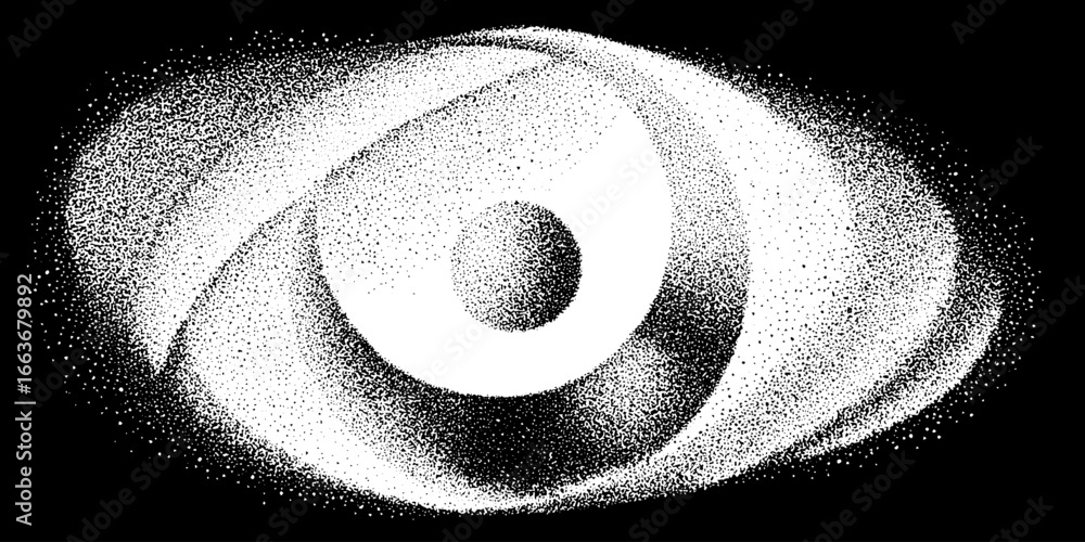 Poster abstract spiral with stipple and dotwork effect for artistic design