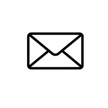 Black Email Icon PNG &ndash; Flat Style Mail Symbol for Website, App, Logo, and UI &ndash; Isolated on Transparent Background PNG