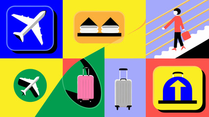vector illustration of a set of icons