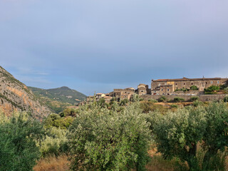 Panoramic view of the tourist village of Civita in Calabria