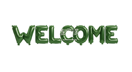 Pakistan National Colors Welcome Balloon Typography Isolated Transparent Background