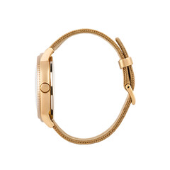 Gold watch with woven strap isolated on a transparent background accessory timepiece