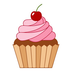 vector illustration of a cupcake