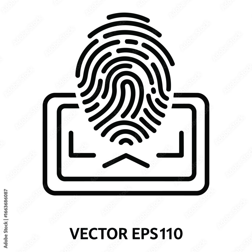 Aufkleber fingerprint scan for digital identity and security verification