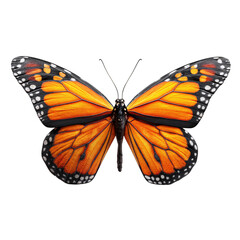 Monarch Butterfly Specimen, isolated on transparent background