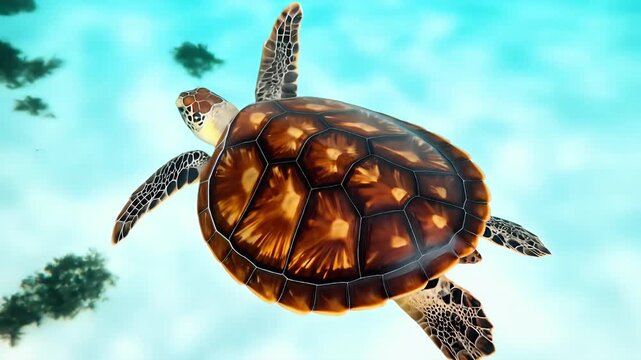 Sea turtle shell detail top view