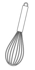 Cooking whisk contour illustration
