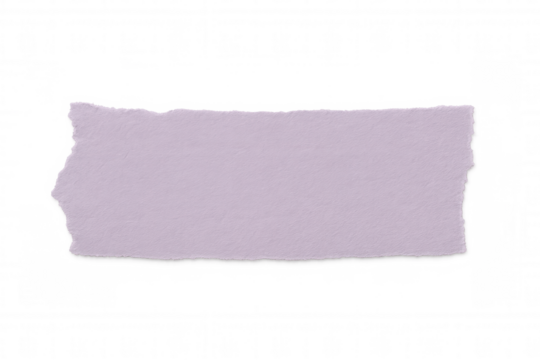 Horizontal purple ripped piece of paper with transparent background, creating a simple yet versatile design element
