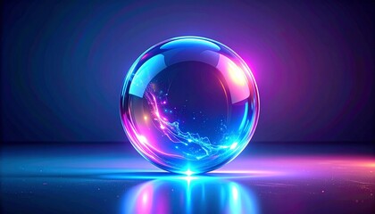 Ultra-Realistic Glowing Crystalline Energy Orb, Futuristic Minimal Studio Render