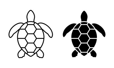 Sea turtle icon set