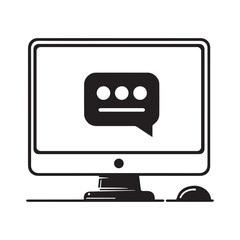 Desktop Monitor with Message Bubble