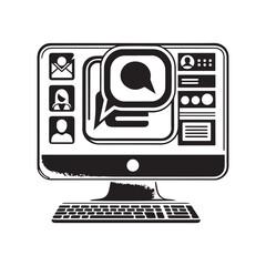 Desktop Monitor with Message Bubble