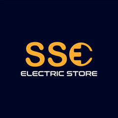 letters sse electric thunderbolt logo design vector
