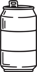 Black and White Outline of a Blank Soda or Beer Can