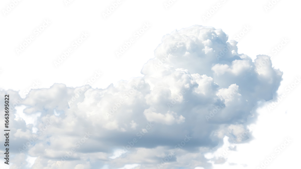 Poster realistic white cloud sky element isolated on transparent background fluffy clouds in cutout isolate