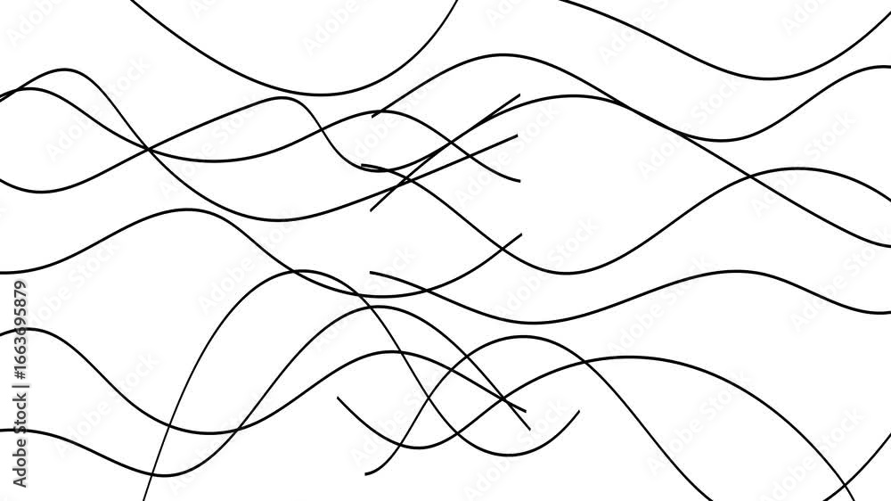 Aufkleber animation of a single line drawing of wavy lines. continuous contour movement of wavy lines. continu